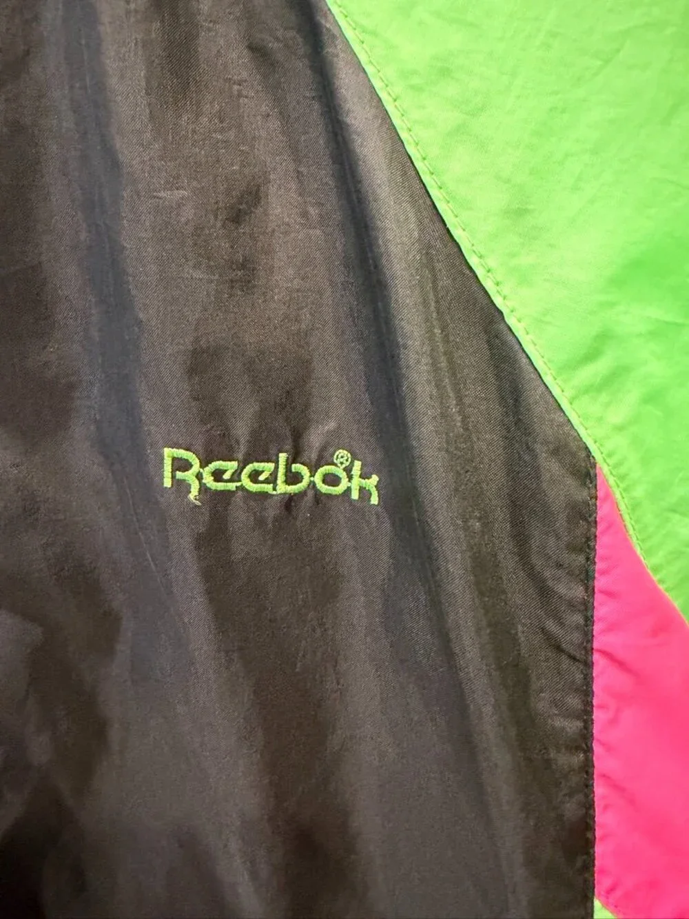 VTG 90s Reebok Sport Neon Colorblock Tracksuit Windbreaker Two Piece Set M